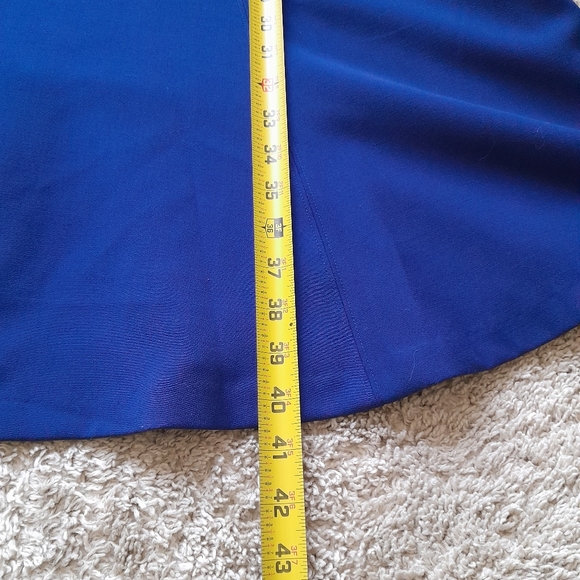 White House Black Market keyhole neckline fit and flare dress navy blue size 14 - Picture 12 of 12